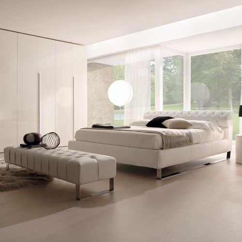 Cama de casal - SUMMERTIME - Falegnami - contemporânea / estofada / com cabeceira