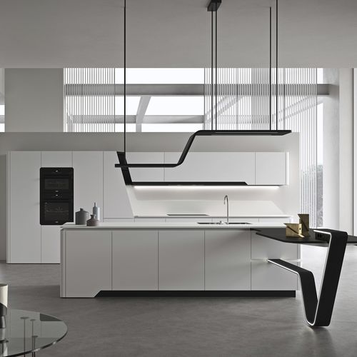 Cozinha em laminado - Vision - SNAIDERO RINO SPA - contemporânea / em aço inoxidável / em alumínio