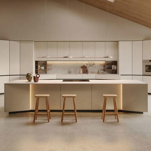 Cozinha contemporânea - ORBITA - SNAIDERO RINO SPA - em alumínio pintado / em cerâmica / em carvalho
