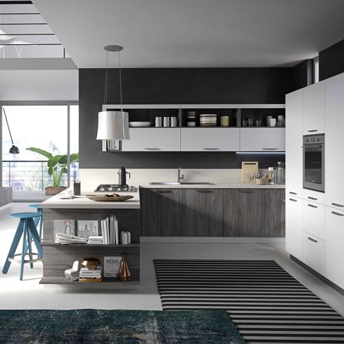 Cozinha contemporânea - Fun - SNAIDERO RINO SPA - em ABS / em laminado melamínico / em L