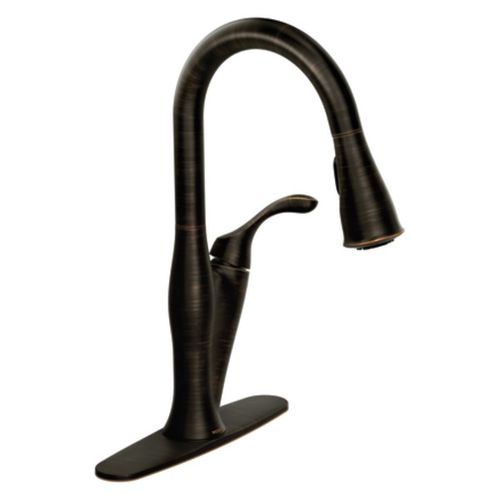 Misturador monocomando de bancada - BENTON : 87211BRB - Moen - em bronze / para cozinha / 1 furo