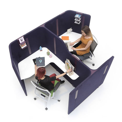 Estação de trabalho - ISOLA - Nurus - contemporânea / em laminado / com separador integrado