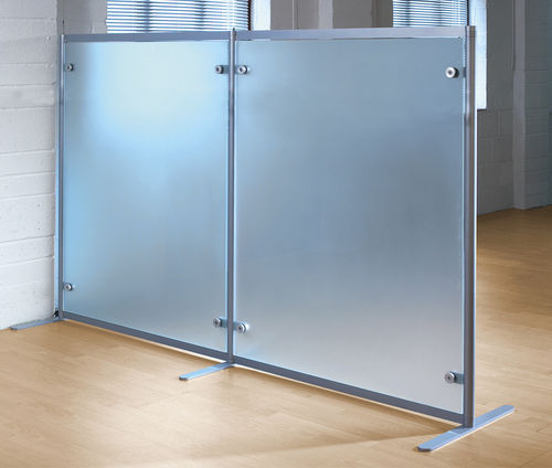 Separador de estações de trabalho de piso - FREESTANDING - Shopkit - em vidro / modular