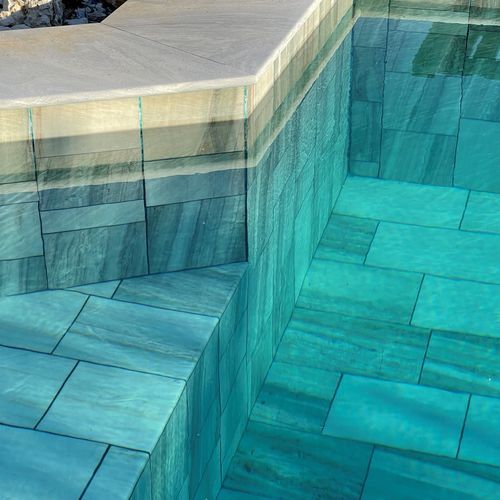 Revestimento de piso para piscina - Green Agath - LUSOROCHAS NATURAL STONE - em pedra natural / em mármore / para ambiente externo