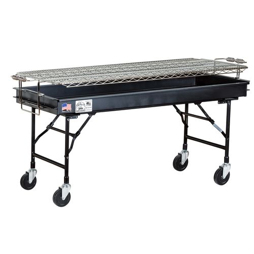 Churrasqueira a carvão - M-15FB - Big John Grills & Rotisseries - da linha comercial / com rodízios / em aço