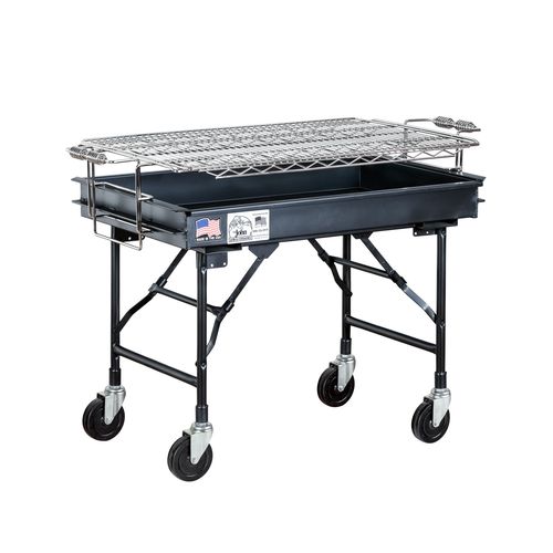 Churrasqueira a carvão - M-13FB - Big John Grills & Rotisseries - da linha comercial / com rodízios / em aço-carbono