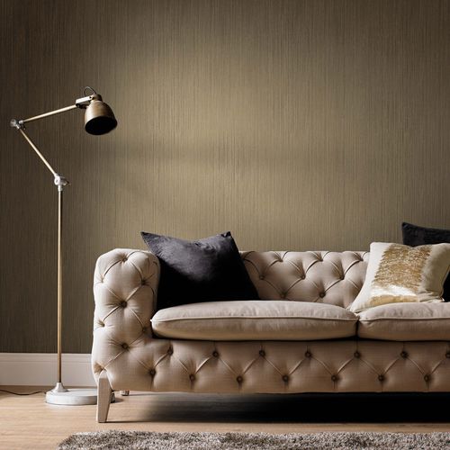 Papel de parede contemporâneo - LUSTRE  - Graham & Brown - de cor lisa / efeito dourado / marrom