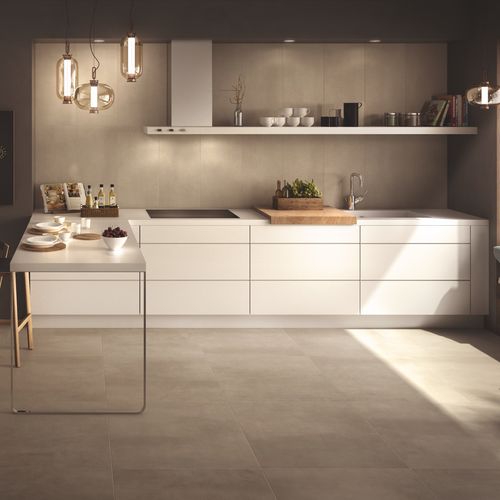 Placas de revestimento em grés porcelanato - BETON SAND - Casalgrande Padana - polida / com relevo / para ambiente interno