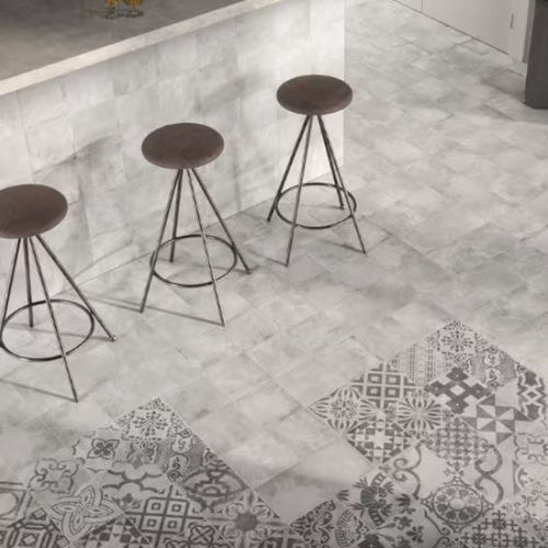 Placas de revestimento em grés porcelanato - CEMENTINA GRIGIA MIX  - Casalgrande Padana - com acabamento natural / para ambiente interno / para banheiro