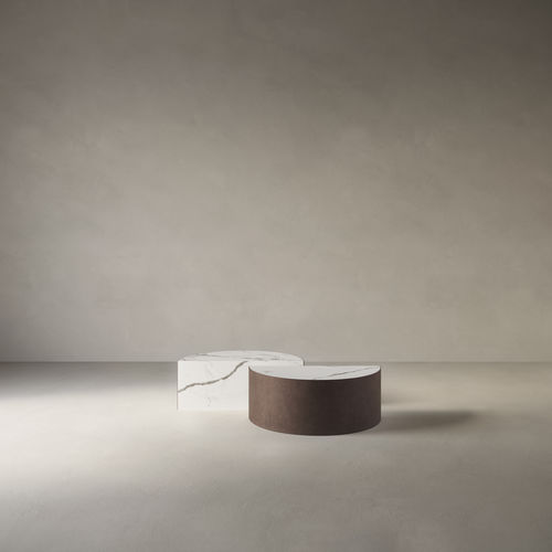 Mesa de centro contemporânea - Half.90 - Casalgrande Padana - metálica / em cerâmica / em meia-lua