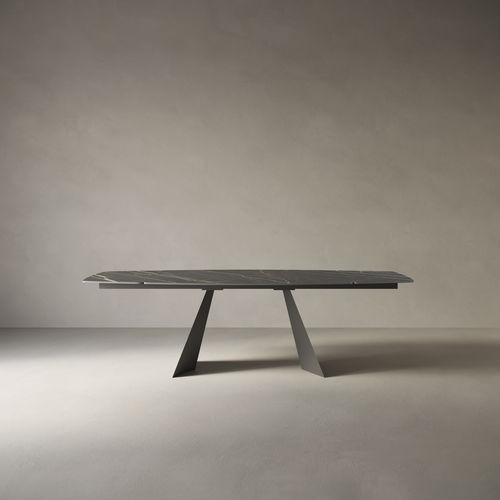 Mesa de design minimalista - Endless series - Casalgrande Padana - em ferro / em grés porcelanato / retangular