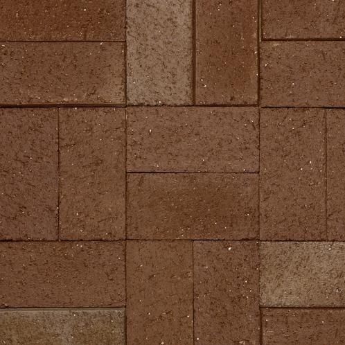 Bloco de pavimentação em argila - BRICKWALK BROWN FLASH - General Shale - para ambiente externo / para pátio / de jardim