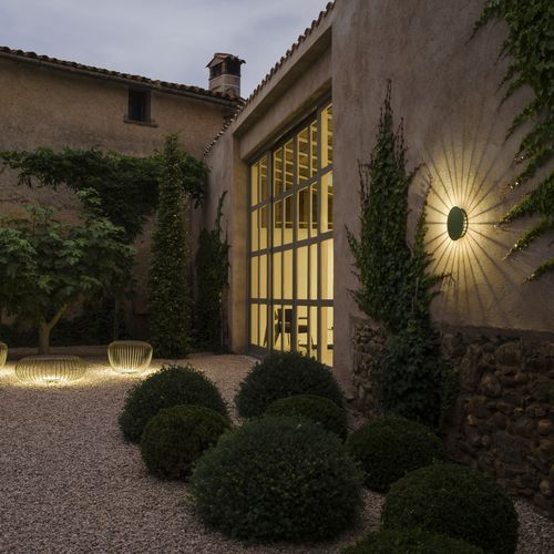 Arandela contemporânea - Meridiano - VIBIA LIGHTING - para ambiente externo / em aço / redonda