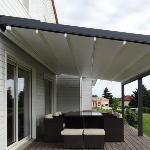 Membrana têxtil em lona - SOLTIS 622 - Serge Ferrari ARCHITECTURE - em compósito / para pérgola / para abrigo
