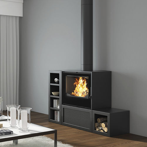 Salamandra a lenha - 700 IHS - SEGUIN - 7 kW / contemporânea / metálica