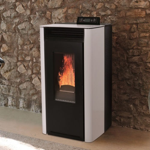 Salamandra a pellets - AMBRIA 2 - Jolly-mec - 5 kW–10 kW / contemporânea / em aço