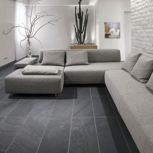 Placas de revestimento em pedra natural - ANTHRACITE GREY PHYLLITE - CUPA STONE - polida / fosca / para ambiente interno