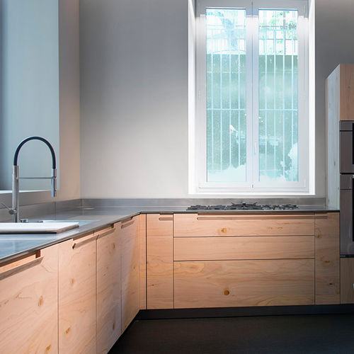 Cozinha contemporânea - ESSENCE - TONCELLI - em faia / em aço / em L