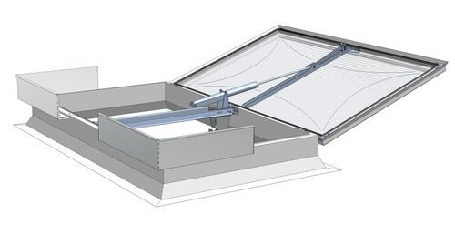 Janela para extração natural de fumaça em PVC - MCR-THERMOLIGHT PLUS NG-A - Mercor - com exaustor de fumaça e calor