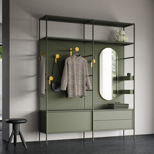 Guarda-roupa contemporâneo - MATCH - Müller - metálico / em vidro / com portas de abrir