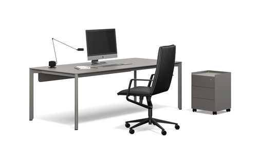Mesa secretária contemporânea - SLIDE - Renz - com folheado de madeira / em laminado / com 4 pés