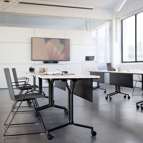 Mesa contemporânea - SPYN  - Wiesner Hager - em madeira / com base metálica / retangular