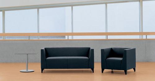 Sofá contemporâneo - THEBA - Wiesner Hager - em couro / preto / contract