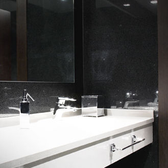 Placas de revestimento em terrazzo - BLACK DIAMOND - Trend - polida / para banheiro / de parede