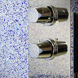 Placas de revestimento em terrazzo - BLUE DREAM - Trend - polida / para ambiente interno / de parede