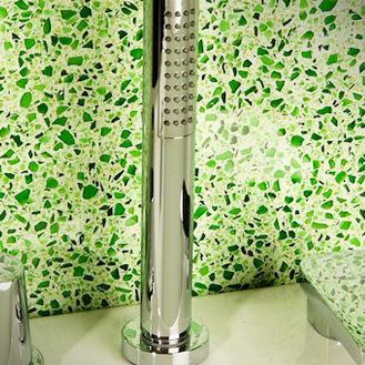 Placas de revestimento em terrazzo - GREEN DREAM - Trend - polida / para banheiro / de parede