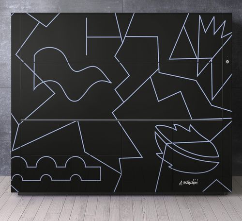 Móvel bar contemporâneo - Logica Celata Vitrum Arte Mendini - VALCUCINE - em vidro / preto