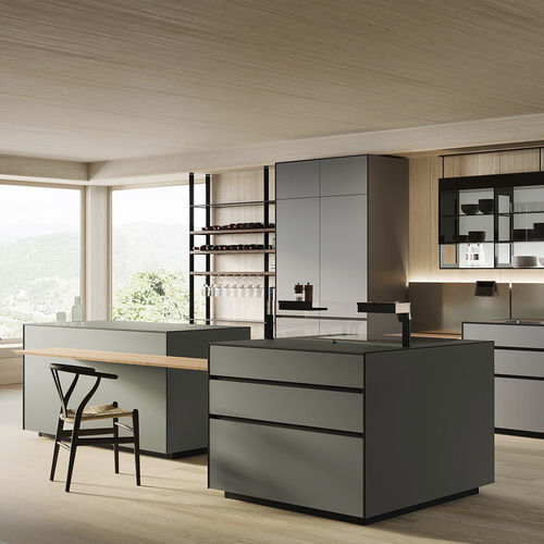 Cozinha contemporânea - Riciclantica Outline - VALCUCINE - em vidro / em laminado / com ilha