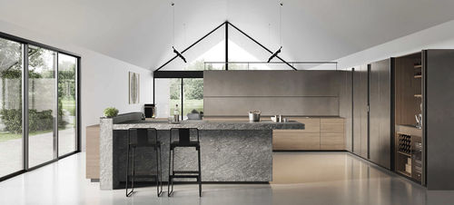 Cozinha contemporânea - Artematica Tactile  - VALCUCINE - em nogueira / em vidro / em alumínio