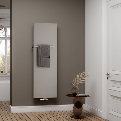 Toalheiro elétrico - RUBEO® - KERMI - contemporâneo / em aço inoxidável / branco