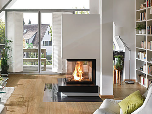 Lareira a lenha - 1/168.0 - Hark GmbH & Co. KG - de embutir / com 3 faces / fechada