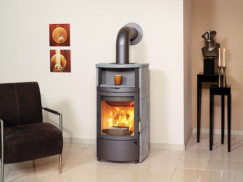 Salamandra a lenha - 17 FGT ECOPLUS  - Hark GmbH & Co. KG - contemporânea / metálica / em faiança