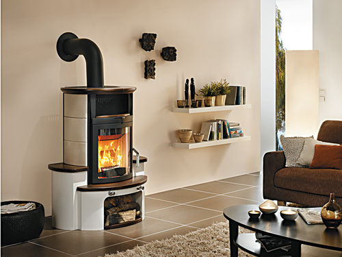 Salamandra a lenha - 34 GT ECOPLUS - Hark GmbH & Co. KG - contemporânea / metálica / em faiança