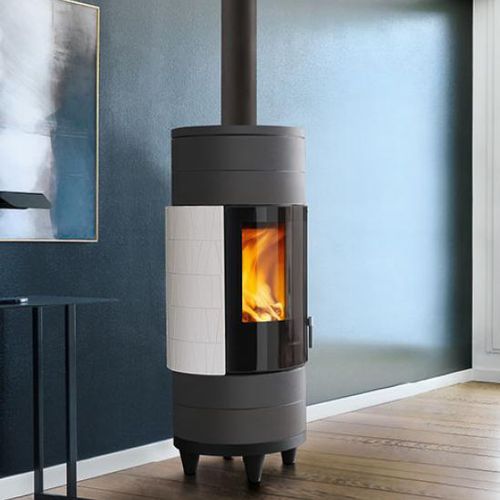 Salamandra a lenha - CIRCLE - Piazzetta - 5 kW–10 kW / com pés / contemporânea