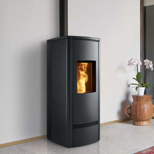 Salamandra a pellets - P930 M STEEL - Piazzetta - 5 kW–10 kW / 0–5 kW / 11 kW