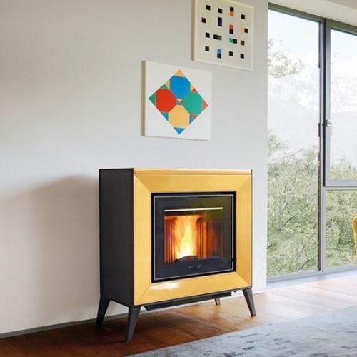 Salamandra a pellets - LINE - Piazzetta - 0–5 kW / 5 kW–10 kW / multicombustível