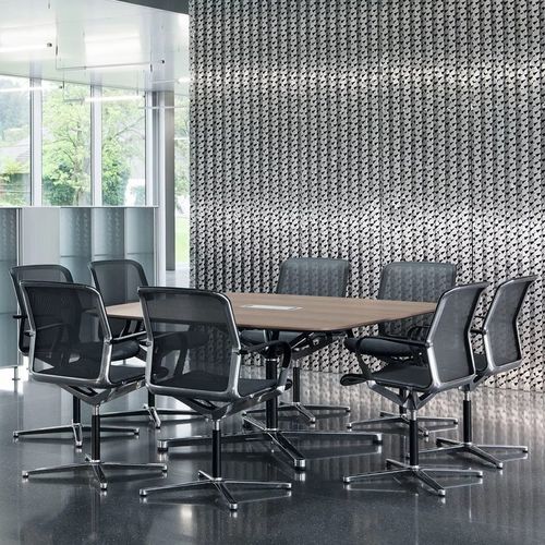 Mesa de reunião contemporânea - FILO 4-STAR - Bene GmbH - em madeira / em alumínio / com base metálica