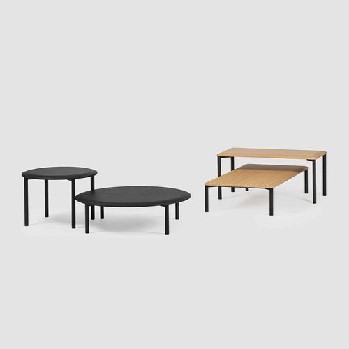 Mesa de centro moderna - PORTS COFFEE TABLE - Bene GmbH - em madeira / com base metálica / retangular