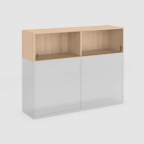Armário de arquivo baixo - CUBE_S BOX - Bene GmbH - em laminado melamínico / em vidro / com portas de correr