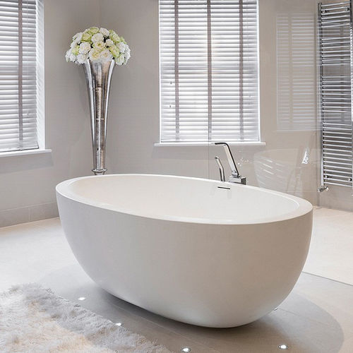 Banheira oval - OCEANUS/ SLIPPER / PETIT SERIES - Castello Luxury Baths - freestanding / em compósito / branca