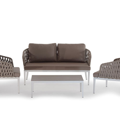 Sofá contemporâneo - SET ORIENTAL - DRIGANI SRL - para ambiente externo / em Textilene® / com almofada removível