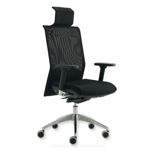 Cadeira executiva contemporânea - UF 512 A - DRIGANI SRL - em couro / metálica / com encosto alto