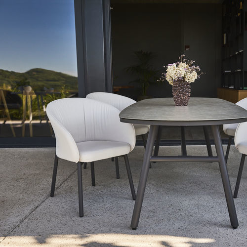 Cadeira contemporânea - MUSA - DRIGANI SRL - para ambiente externo / em tecido / com base em alumínio