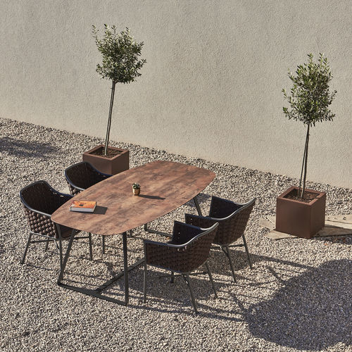 Mesa contemporânea - BLADE - DRIGANI SRL - em HPL / em pedra / com base de aço revestido a pó