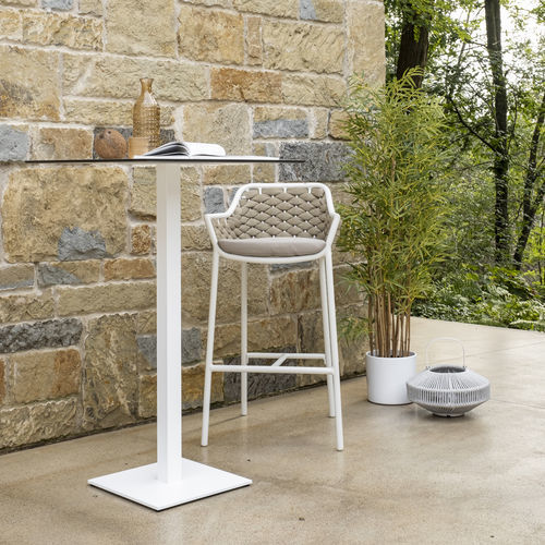 Mesa alta contemporânea - ALASKA - DRIGANI SRL - em HPL / com base metálica / quadrada