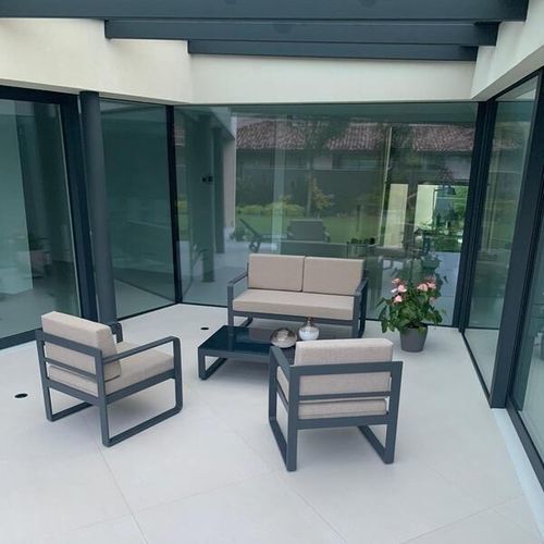 Poltrona minimalista - STAR SET  - DRIGANI SRL - em tecido / metálica / com almofada removível